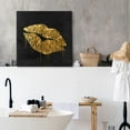 thumbnail image 3 of HFDF Gold Wall Decor Black and Gold Lip Canvas Wall Art Fashion Glam Poster Kiss Picture for Bedroom Bathroom Wall Decoration Ready to Hang 20x16inch Framed, 3 of 5