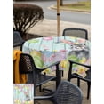 thumbnail image 4 of Outdoor Tablecloth with Umbrella Hole and Zipper, Easter Grey Bunny Square Table Cloth 54x54 Inch Waterproof Tablecloth, Spring Colorful Egg Flower Teal Wood Grain Picnic Table Cover for Patio, 4 of 7