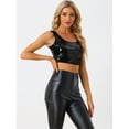 thumbnail image 2 of DARING DIVA Women's Metallic Sequin Scoop Neck Tank Top 3XL Black, 2 of 6
