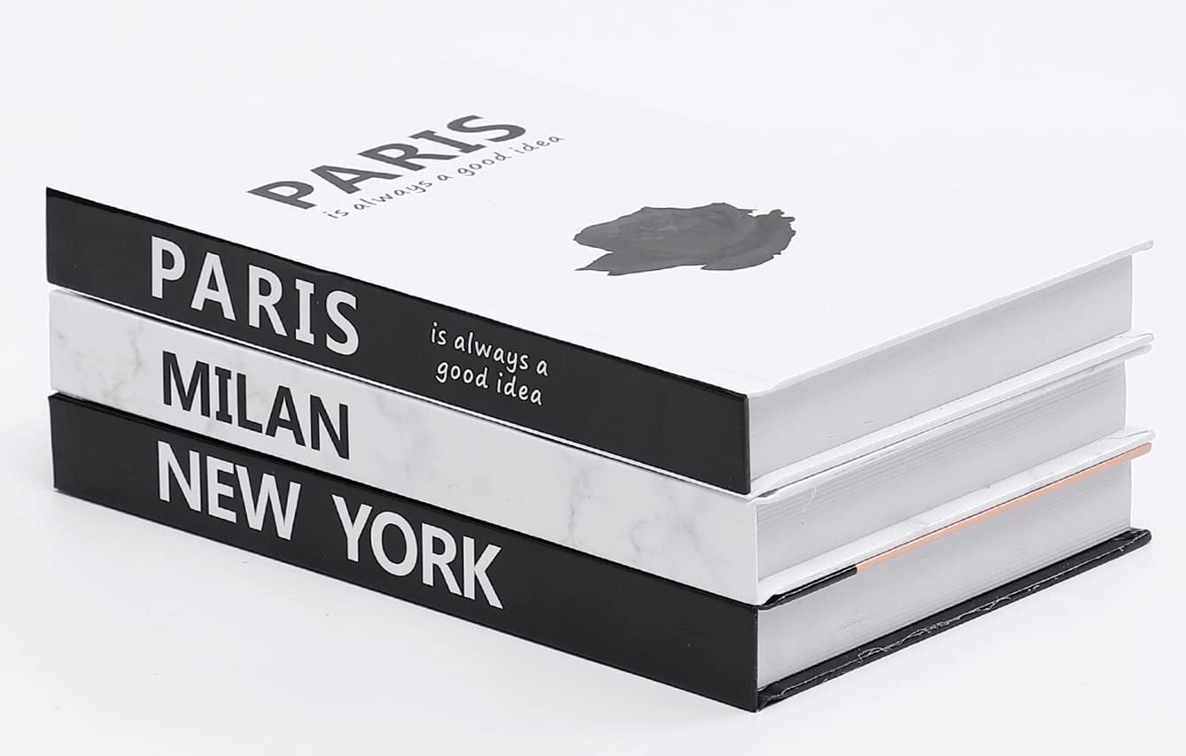 Decorative Books for Home Decor, 3 Pcs Coffee Table Books Decor, Faux