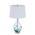thumbnail image 3 of 150W 3 Way Harlan Glass Table Lamp With Hardback Taper Drum Fabric Shade, 3 of 5