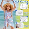 thumbnail image 5 of SEANATIVE Size 13-14 Years Girls Swimsuits One Piece Bathing Suit 2 Piece Set with Mesh Sarong Coverup Cut Out Beach Swimwear for Kids Teen Girl, Cute Axolotl Pink Blue, 5 of 7