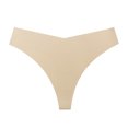 thumbnail image 4 of Panties for Women,Seamless V-Shaped Thong Underwear Low Waist Comfort Fitness and Daily Wear,Womens Underwear,Beige,M, 4 of 4