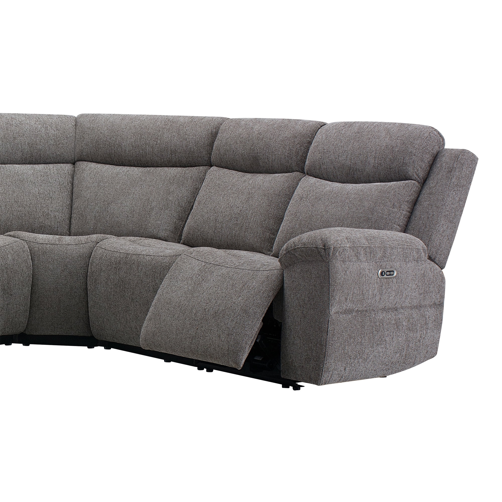 AC Pacific Tammy 6-Piece Reclining Sectional Sofa, Dark Grey