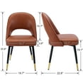 thumbnail image 6 of Guyou Modern Dining Chairs Set of 2, PU Upholstered Kitchen Chair with Hollow Back and Metal Legs, Armless Side Chairs for Living Room Kitchen Dining Room Bedroom, Brown, 6 of 8