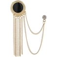 thumbnail image 1 of BRILLAR Elegante broche con flecos dorados para el cuello de la camisa del traje de los hombres - Joyería de moda de lujo, 1 of 5