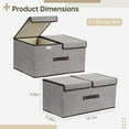 thumbnail image 5 of 2pcs Large Collapsible Storage Bins 20 inches with Lids and Compartments, Foldable Linen Fabric Organizing Containers for Clothes, Cube Organizers for Home Closet Storage, 5 of 5