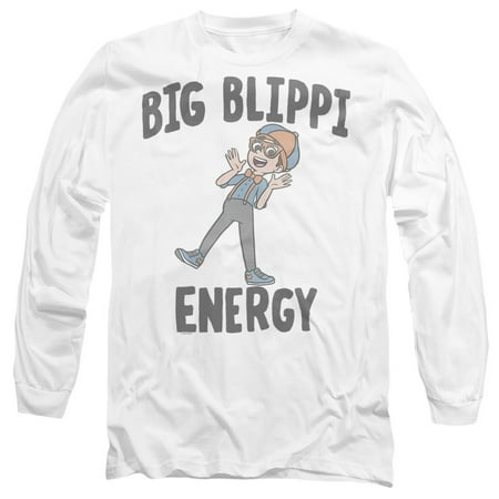 

Blippi Big Blippi Energy Unisex Adult Long-Sleeve T Shirt White Small