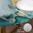 Abstract Marble Texture Round Fitted Tablecloth with Elastic Edge ...