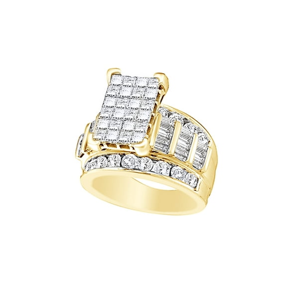 AFFY White Natural Diamond Invisible Ring In Solid Gold (0.63 Cttw)