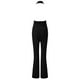 thumbnail image 5 of Mono sin espalda liso para mujer: mono sin tirantes con cremallera, poliéster y spandex, estilo urbano para verano/otoño, ocasiones informales y fiestas, 5 of 5