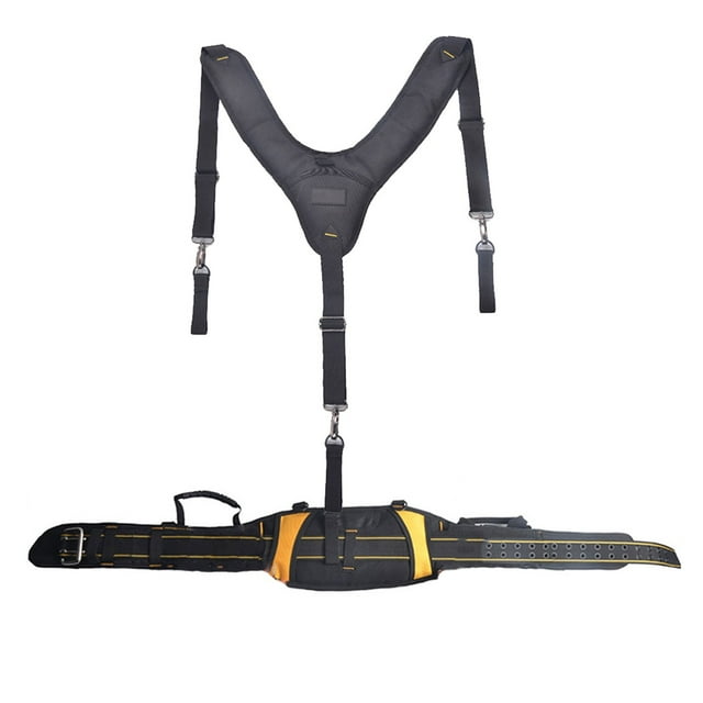 Ceinture à Outils Bretelles Pochette Sac Ensemble de Poche à Ongles Support Lombaire Réglable Sac Multifonction pour Outils de Charpentier Électricien, Réglable