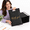 Black-12*15.5inch 50pcs, variant on Black leopard print and thank you 10*13inch 100pcs poly mailers with handle shipping bags