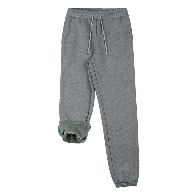 Women’s Fleece Lined Sweatpants Baggy Cinch Bottom Lounge Pants Drawstring  Casual Athletic Joggers, Gray