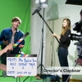 thumbnail image 2 of Graflsoa Customizable Acrylic Film Clapper Board - 30x24cm Blank Writing Area with Colorful Stripes, Durable Wooden Sticks for Film & Video Production, 2 of 7