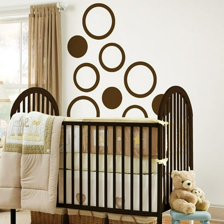 WallPops - Concentric Dots 4-Piece Set, Espresso