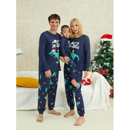 

wybzd Christmas Family Matching Pajamas Set Xmas Sleepwear Nightwear 2PCS PJs Set Outfits Adult Women Mom