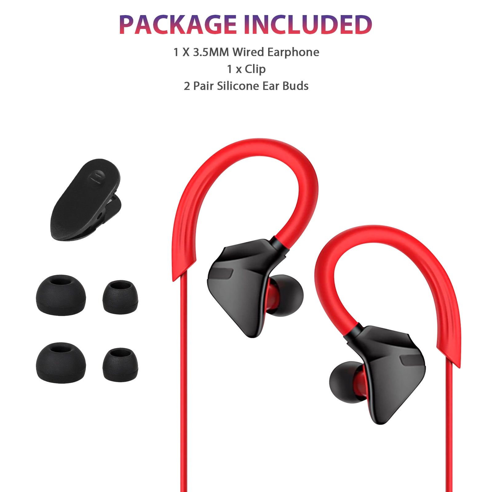 Kids Headphones, TSV Wired Earbuds, Red In-Ear Earphones with