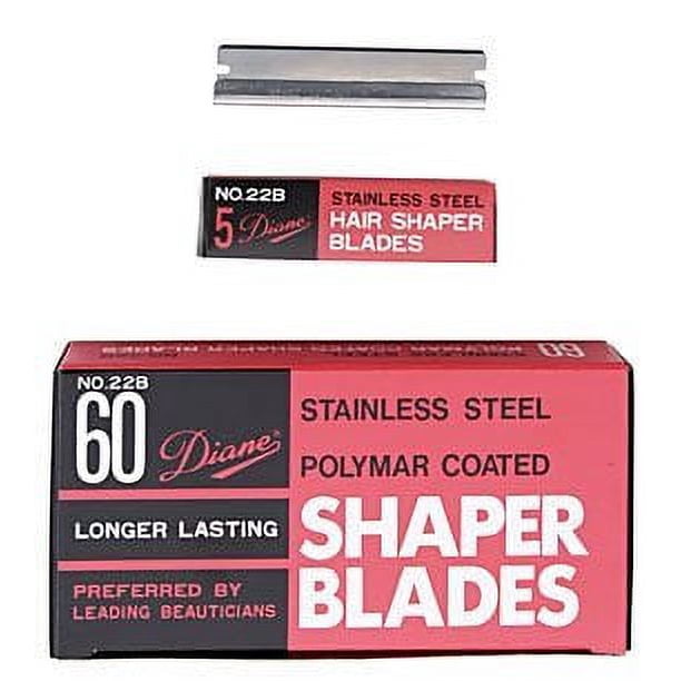 Diane Lames de Rasoir Hair Shaper - Pack de 60 - en Acier Inoxydable Enduit de Polymère Façonnage Précis, la Coupe et la Coupe, D22B