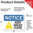 thumbnail image 2 of Keep Aisles Clear OSHA Notice Vinyl Decal Label 5 Inch x 3.5 Inch - 10 Pack, 2 of 6