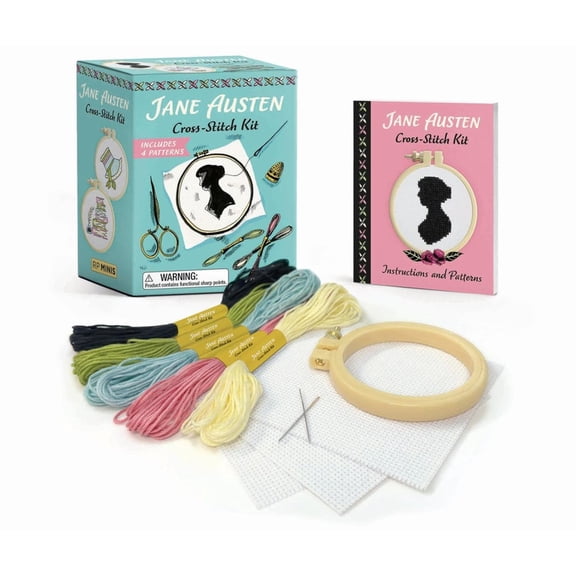 Jane Austen Cross-Stitch Kit: Includes 4 Patterns (Hardcover)