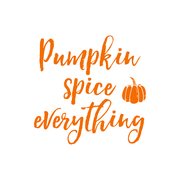 Vinyl Wall Art Decal - Pumpkin Spice Everything - 22" x 23" - Modern Funny Cute Halloween Season Cursive Quote Sticker for Entryway Living Room Coffee Shop Store Office Window Doors Spooky Decor