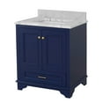 thumbnail image 2 of Nantucket 30" Bathroom Vanity with Royal Blue Cabinet and Carrara Marble Top, 2 of 6