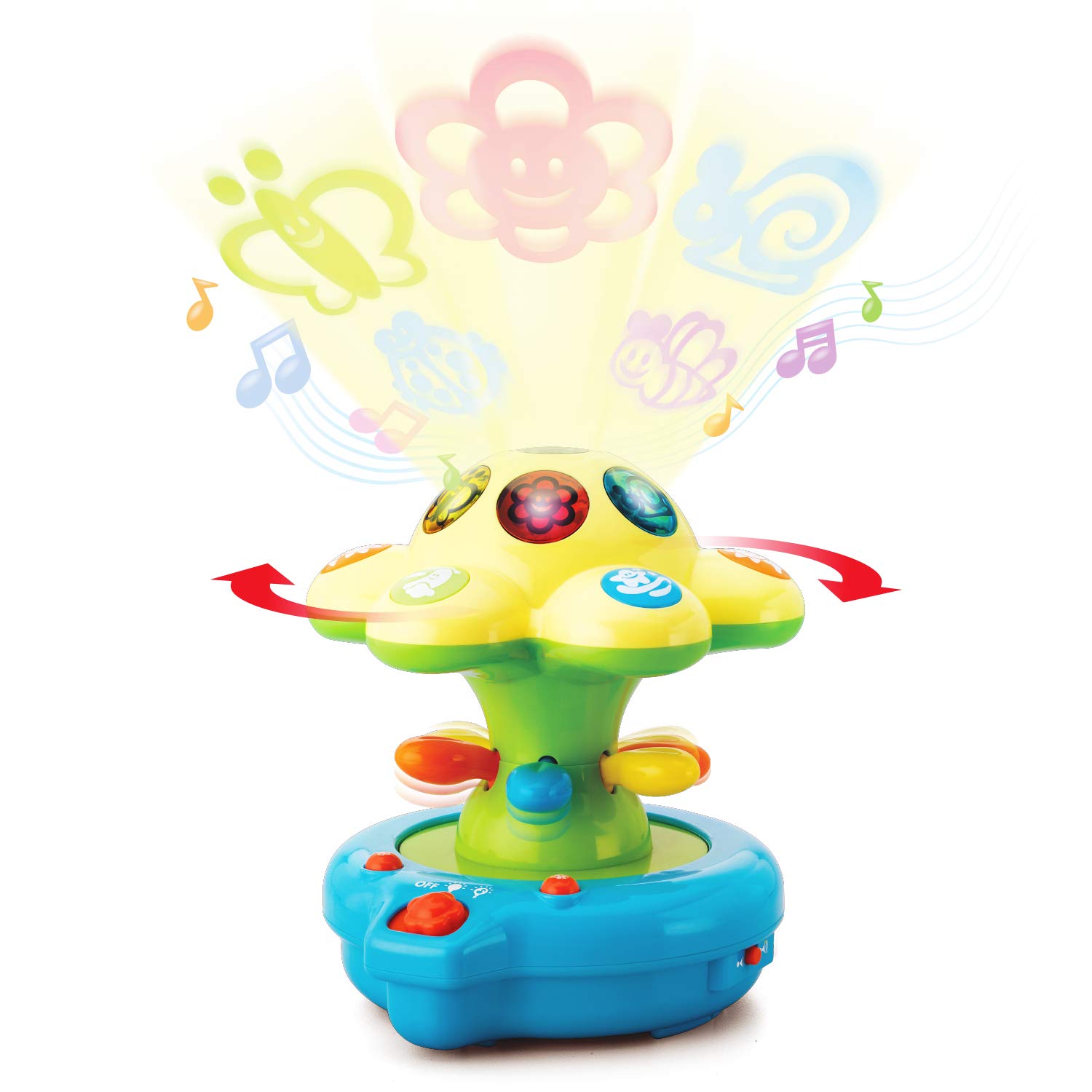 Happkid Baby Crib Toys Baby Soother Lights with Colored projections