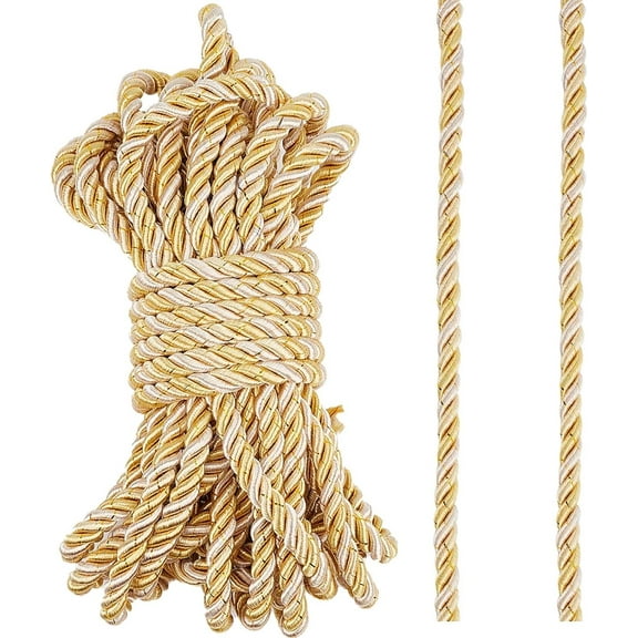 Polyester Twisted Cords Curtain Rope Accesories Gold 8mm