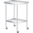 thumbnail image 2 of Royalbelle Table de Préparation en Acier Inoxydable 24x24 avec Tablette Inférieure et 4 Roulettes, 2 of 6