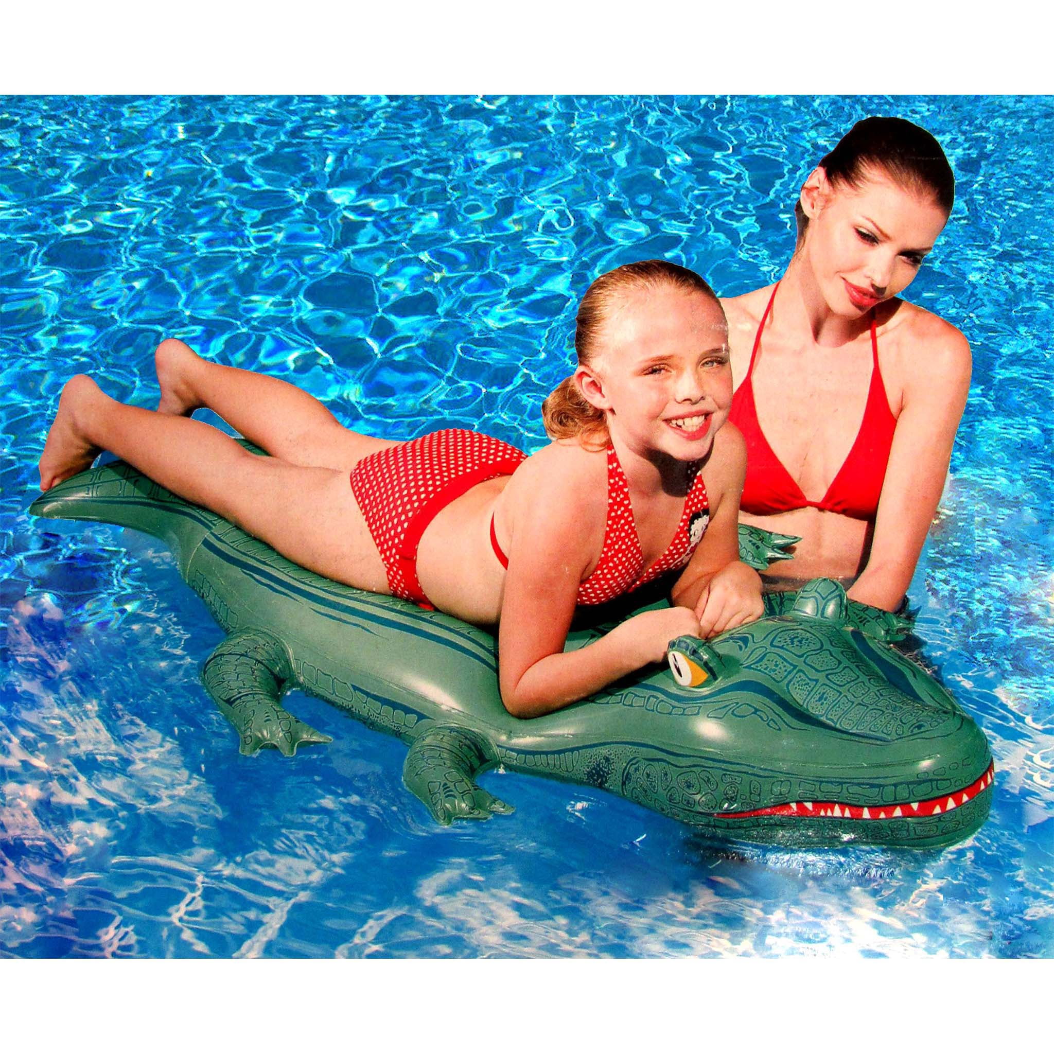 (2 pack) Paradies & Company Gator Green Ride-On Pool Float