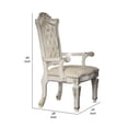 thumbnail image 5 of 24 Inch Executive Office Armchair Scrolled Molded Trim Antique Pearl, 5 of 5