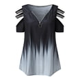 thumbnail image 4 of DondPO Tshirts Shirts for Women Short Sleeve Shirts Women TopsShort Sleeve Daily Loose Blouses Tops Womens Tops Graphic Tees Grey S, 4 of 7