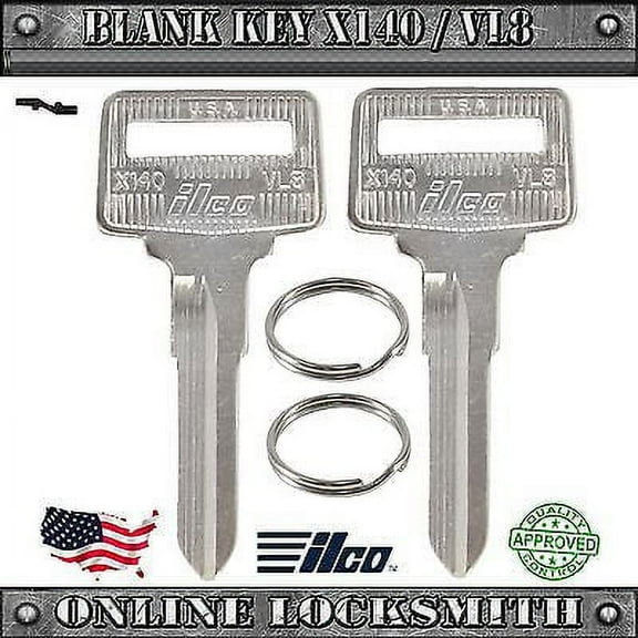 2 New Keys For Volvo 1984-1993 Vehicles Replacement Uncut Key Blade - X140 / VL8