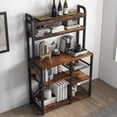thumbnail image 2 of Bakers Rack with Power Outlet, 6-Tier Microwave Stand, Steel Frame, Kitchen Storage Shelf with Wire Basket and Open Shelves, Coffee Bar Station for Spices, Pots, and Pans, 2 of 7