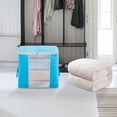 thumbnail image 1 of ¡Ahorra Más!, Bolsa organizadora de almacenamiento de ropa de gran capacidad con tela gruesa para edredones, mantas, ropa de cama, plegable con cremallera resistente y ventana transparente Akmoler, 1 of 7