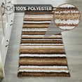thumbnail image 4 of Better Trends 20" x 60" Bathroom Runner Mat, 100% Polyester Non-Slip Bath Rug, Water Absorbent, Machine Washable Griffie Collection - Brown, 4 of 8