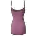 thumbnail image 3 of Womens & Juniors Basic Solid Long Length Adjustable Spaghetti Strap Camisole Tank Top (4PK - Black/Taupe/Red/Royal, S), 3 of 3