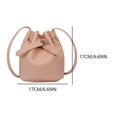 thumbnail image 2 of Bolso tipo cubo de PU para mujer, bolso Hobo elegante, gran capacidad, Color sólido para viajes al aire libre, 2 of 4