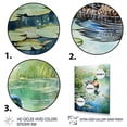 thumbnail image 3 of Designart "Reflections Duck Pond Serenity IV" Animals Framed Wall Art - Traditional Green Duck Entryway Framed Wall Art Print, 3 of 6