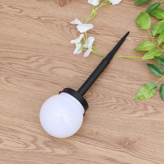 KALLORY 2Pcs Garden Solar Light Round Plastic for Outdoor Use 13.8x3.9x3.9in