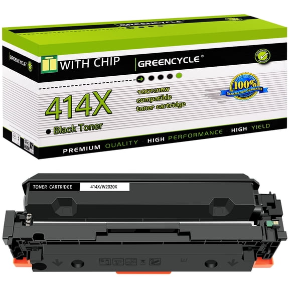 greencycle Compatible Toner Cartridge Replacement for HP 414X W2020X (With Chip) to use in Color Pro MFP M479fdw M479fdn M454dw M454dn M479dw M455dn M479 M454 Printer - 1 Pack W2020X, Black
