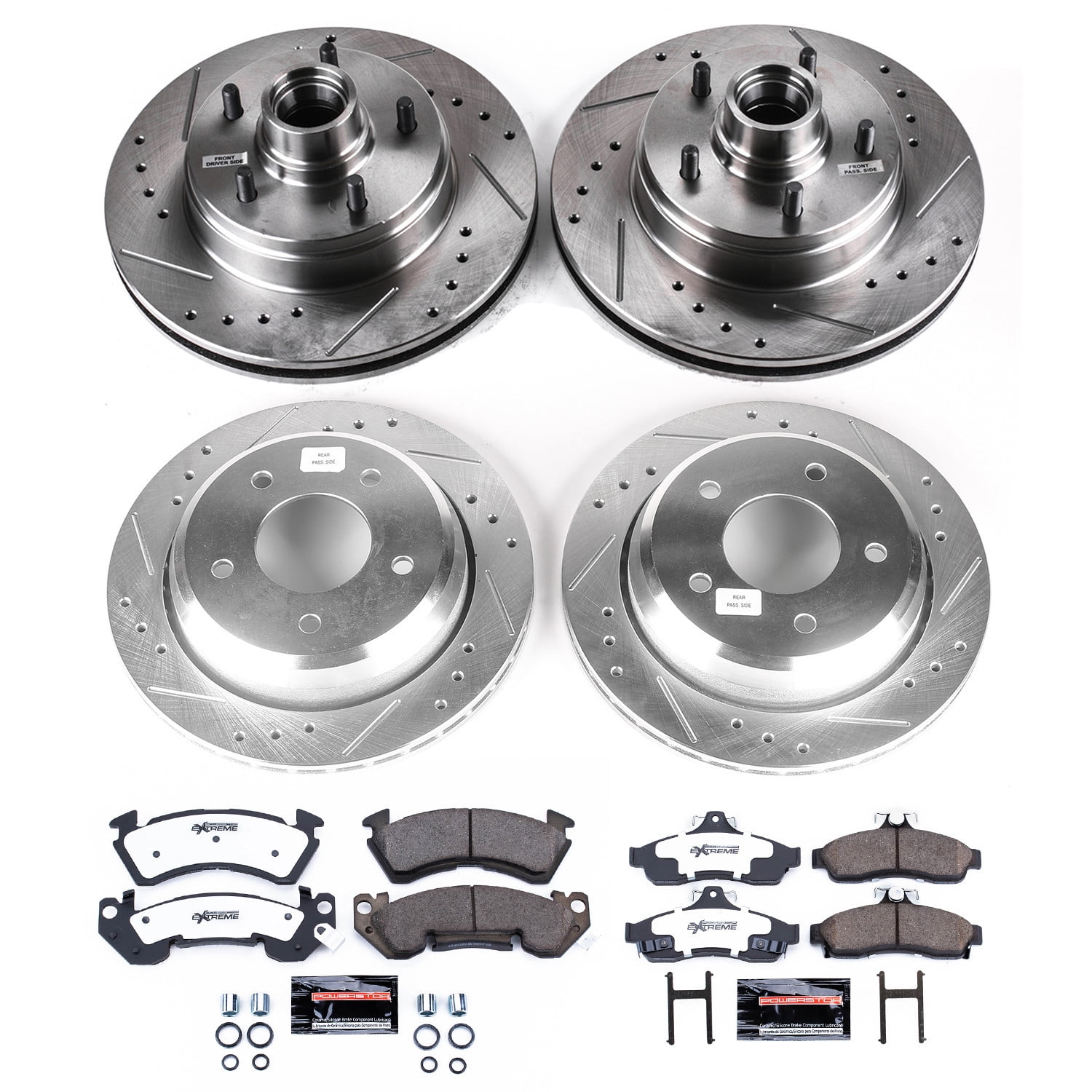 PowerStop Front and Rear Z23 Evolution Sport Carbon-Fiber Ceramic Brake Pad and Drilled & Slotted Rotor Kit Fits: CHEVROLET Select Models K4338