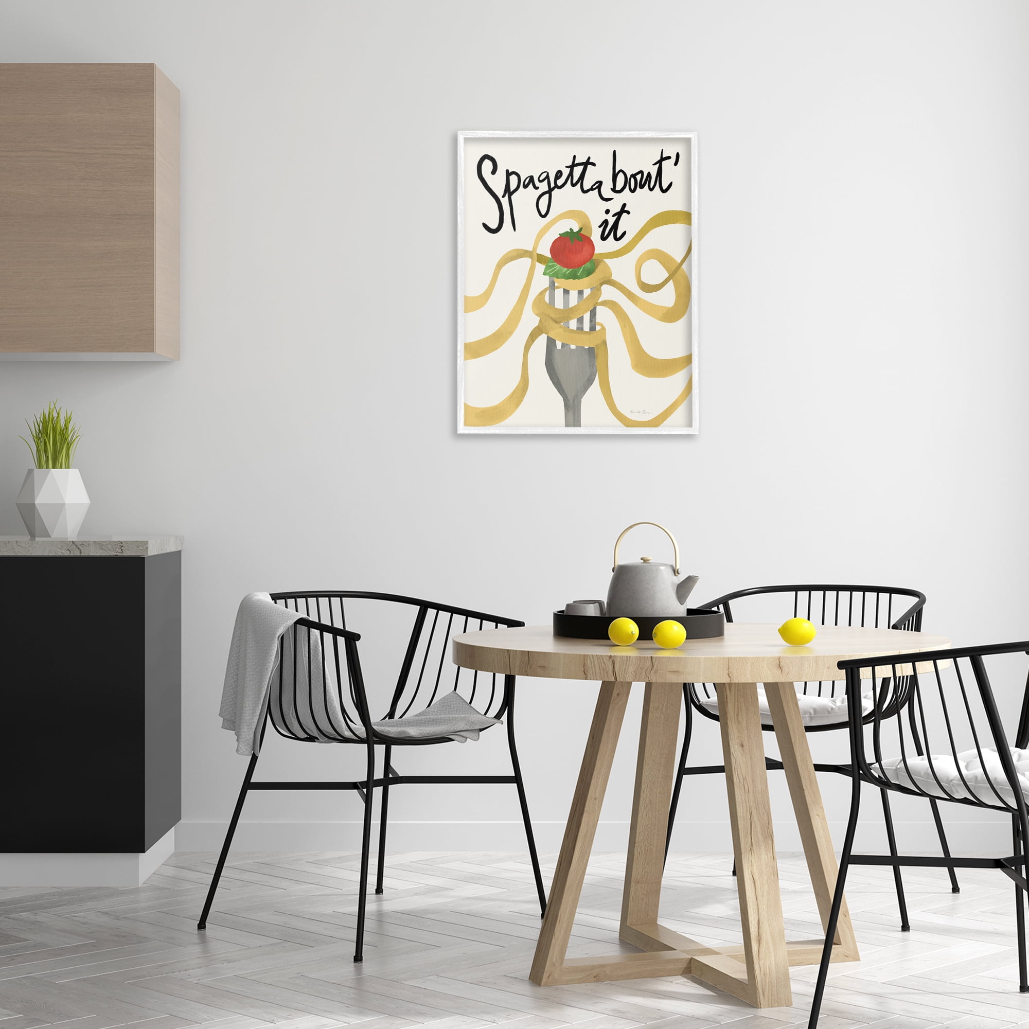 Stupell Industries Funny Spaghetti Phrase Food & Beverage Painting White Framed Art Print Wall Art, 24 x 30