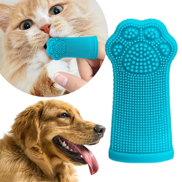 BKER Pet Care Finger Toothbrush Soft For Dogs Cats Easy To Use Teeth Cleaning Tool Plaque Remover Grooming Supplies For Small Medium Large