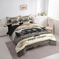 thumbnail image 2 of Catabedysis Rustic Camping 7-Piece Twin Bedding,Sweet Camper Print Bedding Comforter Set For Boys,Multicolor,Black Reversible, 2 of 7