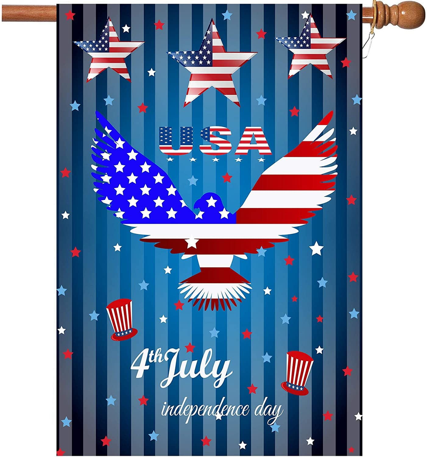 Morigins Celebrate 4th of July House Flag Double Sided Welcome Large-28x40-Inch