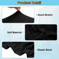thumbnail image 3 of Twill Stretch Ottoman Cover Square Fit Length 23"-27", Medium, Black, 3 of 6
