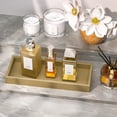 thumbnail image 4 of Black Bamboo Bathroom Vanity Tray, Countertop Organizer for Toiletries, Makeup, Perfume, Soap Dispenser, 11.3x4.4x1.1 Inch, 4 of 10