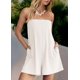 thumbnail image 4 of Pantalones cortos sin tirantes ReachMe para mujer, color crema con bolsillos, 4 of 6